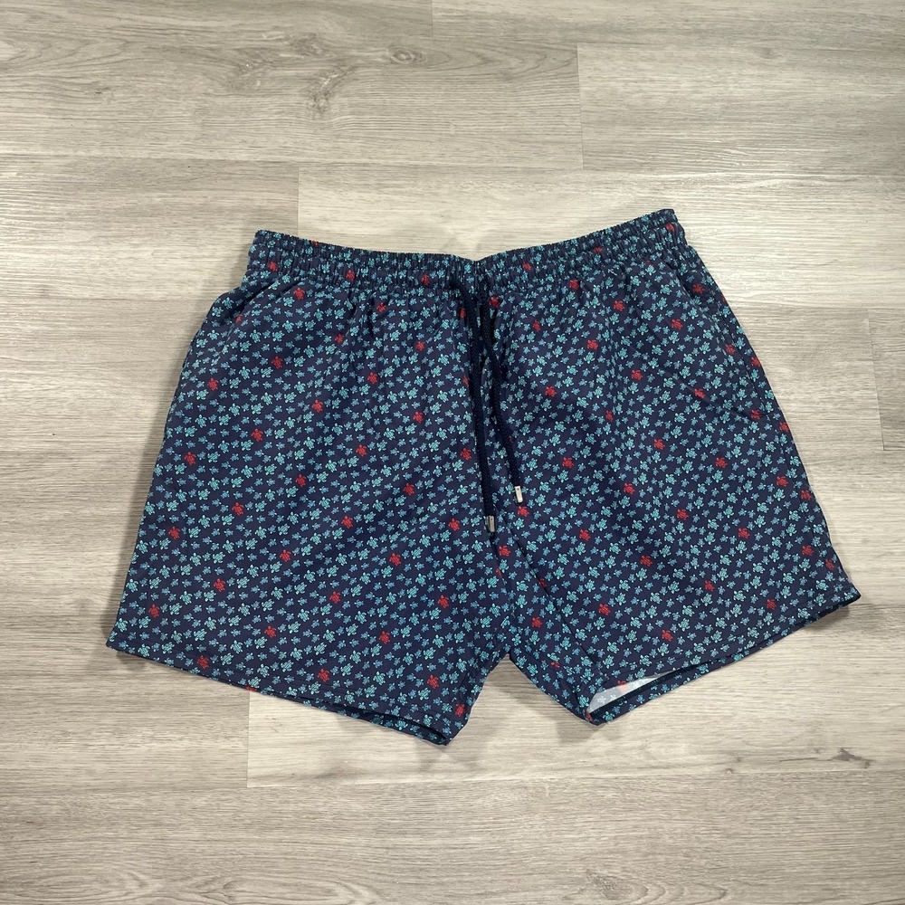 Vilebrequin Swimtrunk Mens 3XL Blue All Over Turtle Lined Polyester Mesh